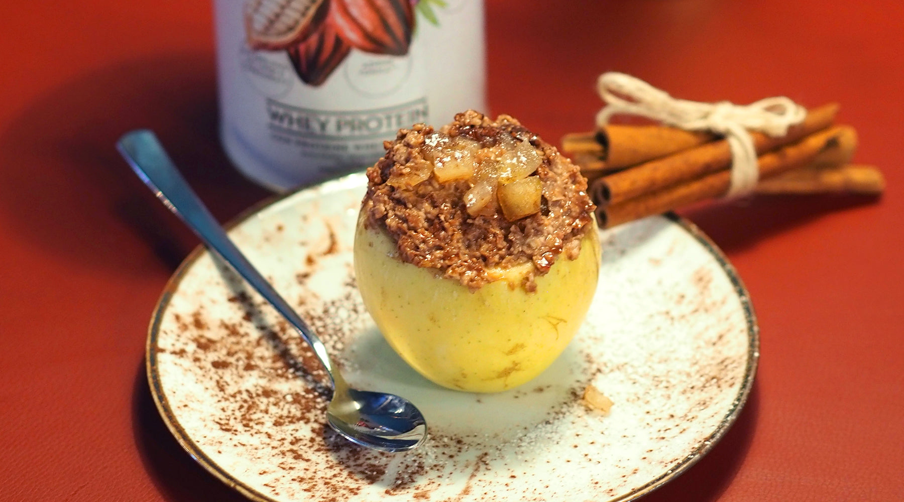 APPLE PORRIDGE CON WHEY PROTEIN CACAO & AÇAI