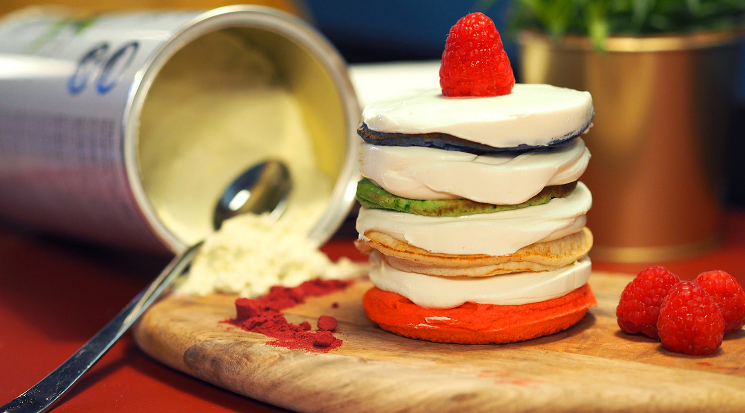 RAINBOW PANCAKES PROTEICI CON WHEY PROTEIN