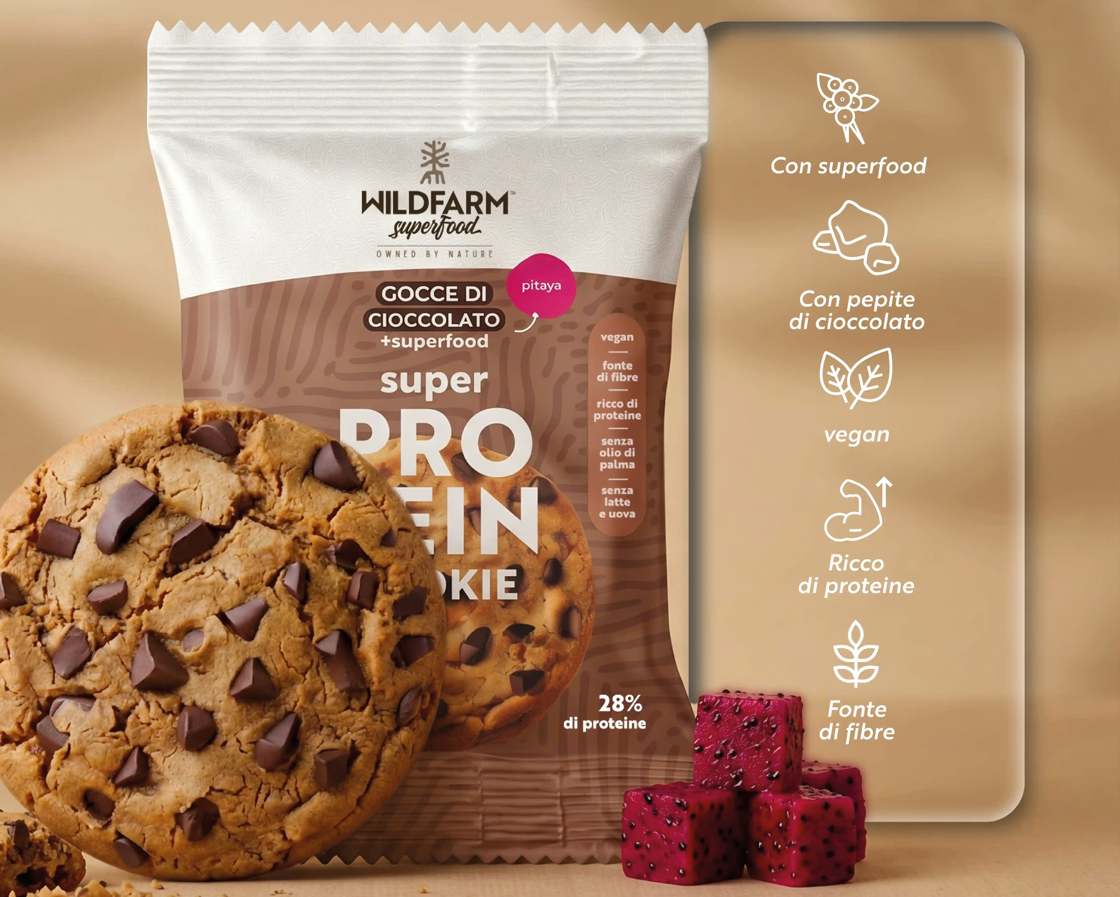 Super Protein Cookie Gocce di cioccolato + Pitaya