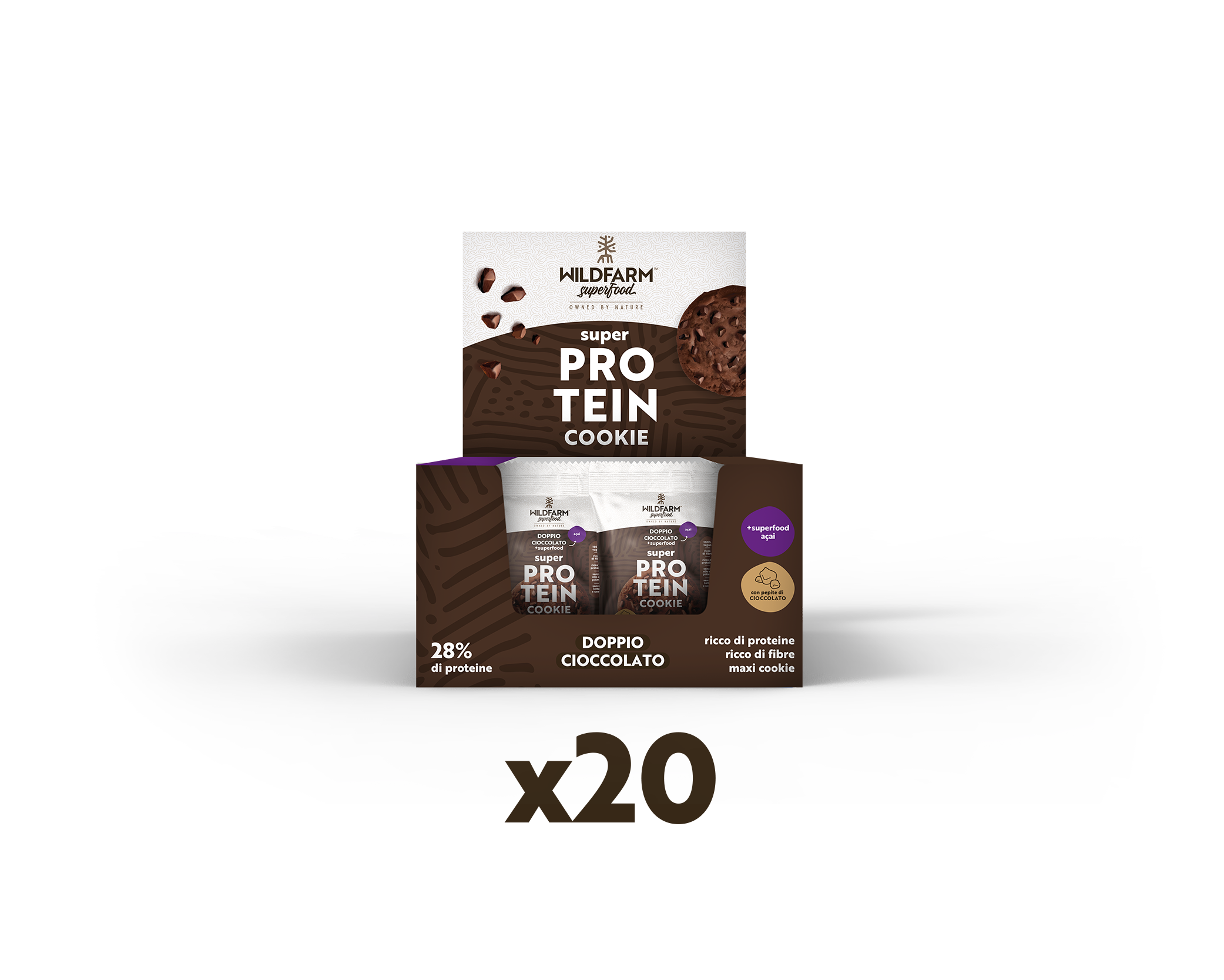 Super Protein Cookie Doppio cioccolato + Açai