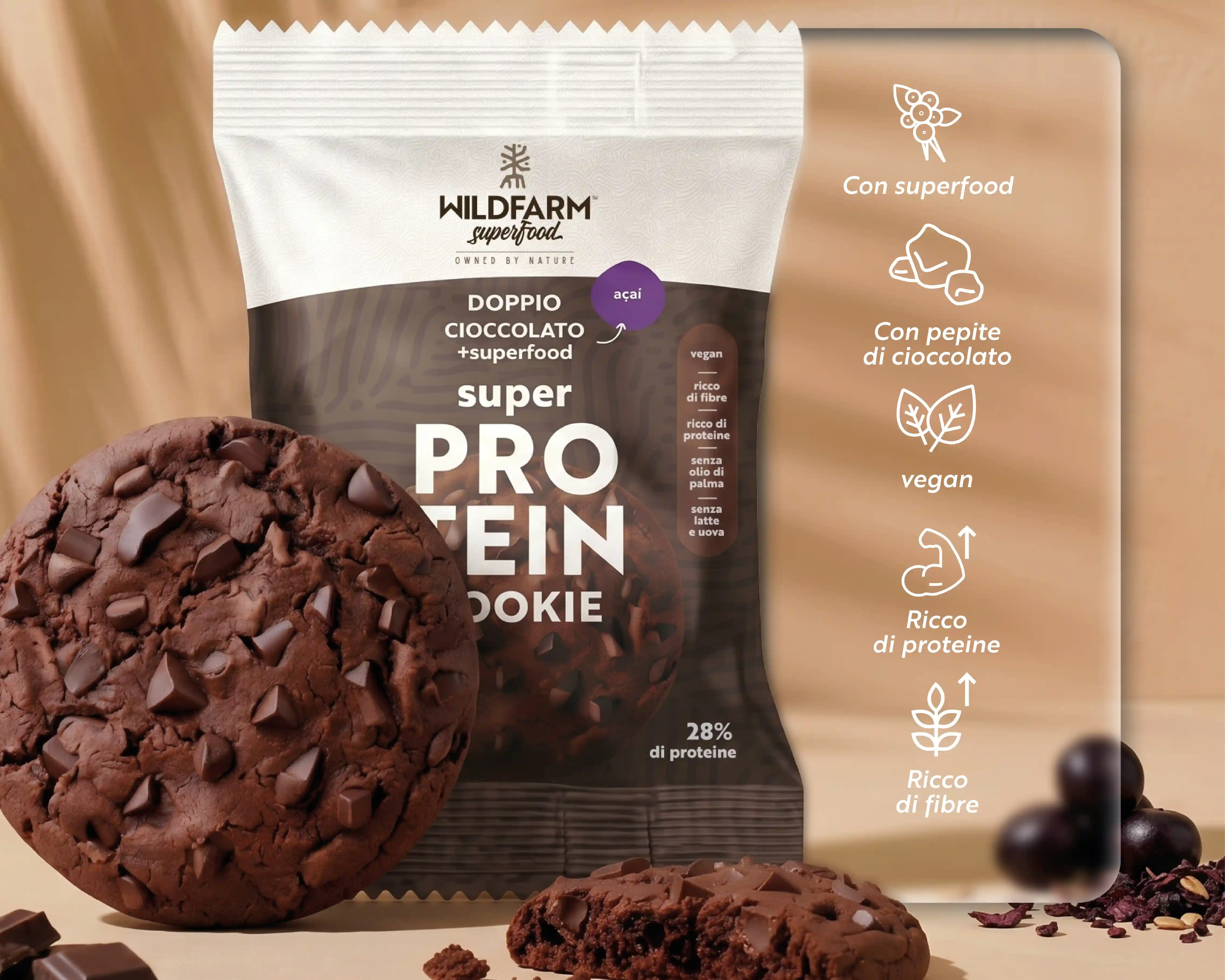Super Protein Cookie Doppio cioccolato + Açai